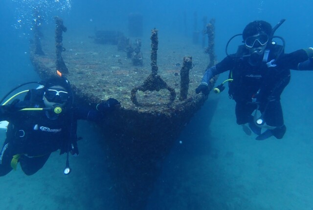 Scuba diver exploring coral reef in Kalpitiya Sri Lanka